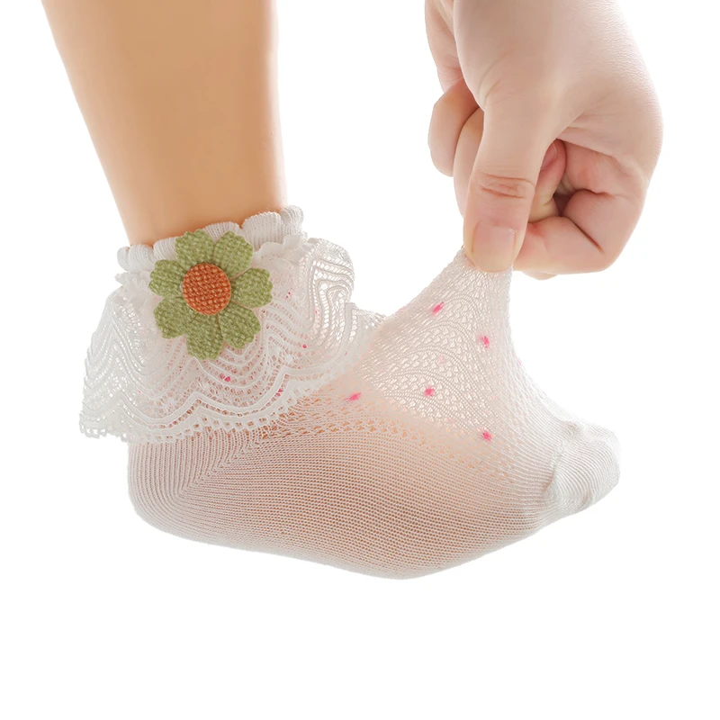 

Children’s Socks Summer Thin Girls Lace Socks Pure Cotton Exotic Little Girls Mesh Comfortable White Sock Darling Princess Socks