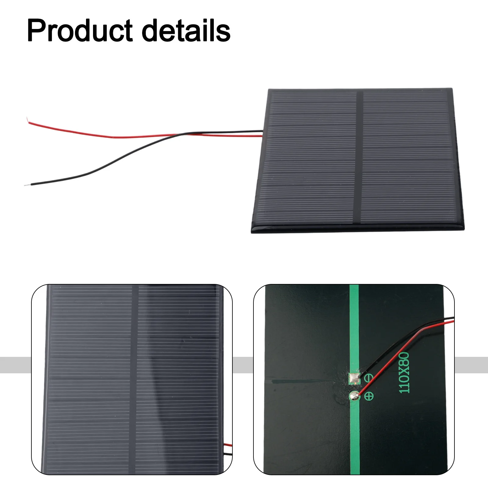 110mm X 80mm Photovoltaic Cells Multiple Power Sources 5.5V 200mA Output For Renewable Energy Projects For Home Lighting