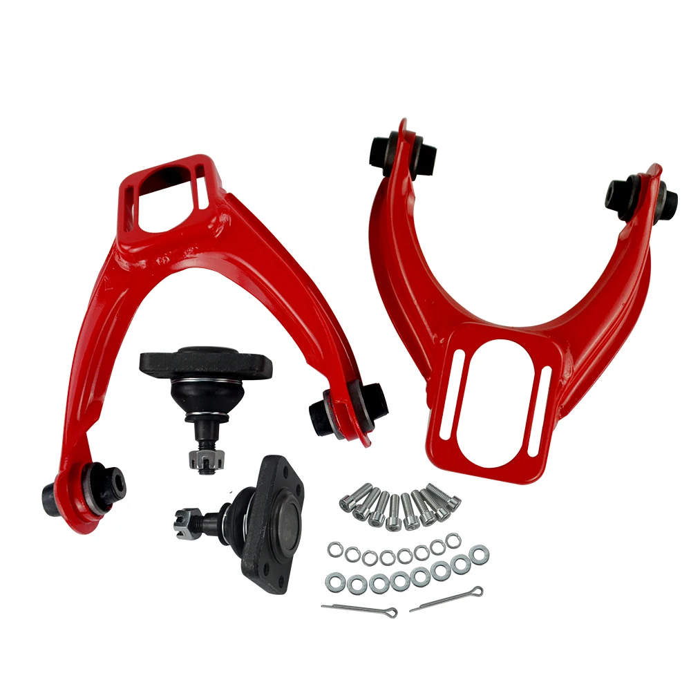 LZONE - Adjustable (L&R) Front Upper Control Arm Camber Kit For HONDA CIVIC EK 96-00 RED JR9871