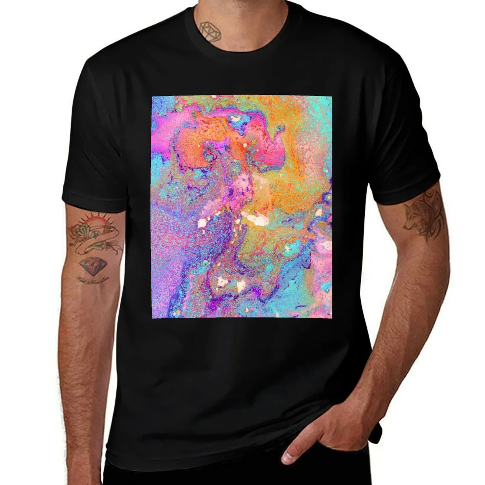Psychedelic Marble T-Shirt Art Pattern Printed Casual Top T-Shirt