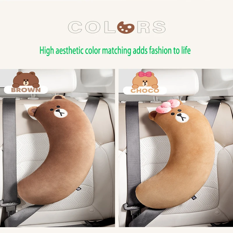 Car Children Sleep Pillow Car Sleeping Artifact Back Seat Belt Shoulder Sleeve Long Distance Back Seat Pillow Anti-Strangle Neck