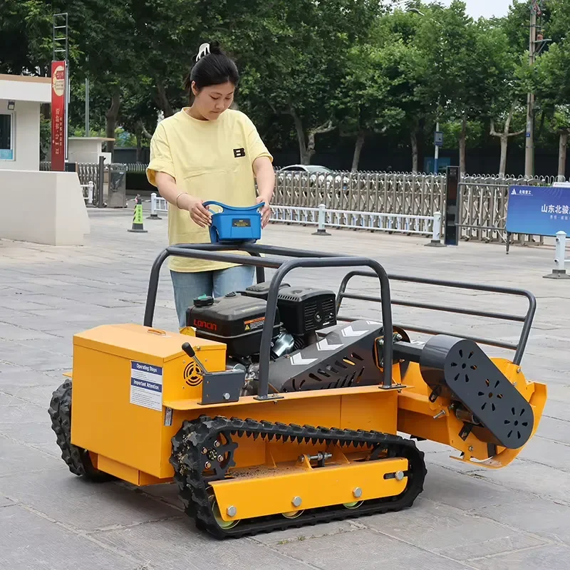 Factory Latest BJ-800FM 800mm 55 Degree Climbing Crawler Tracked Remote Control Lawn Flail Mowers for Orchard