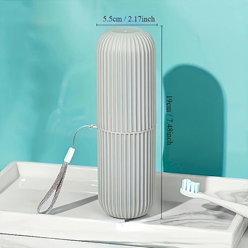 1PC Portable Toileting Cup, Brushing and Rinsing Cup Set, Dental Jar, Large Toothpaste Tube, Dental Appliance Storage Box
