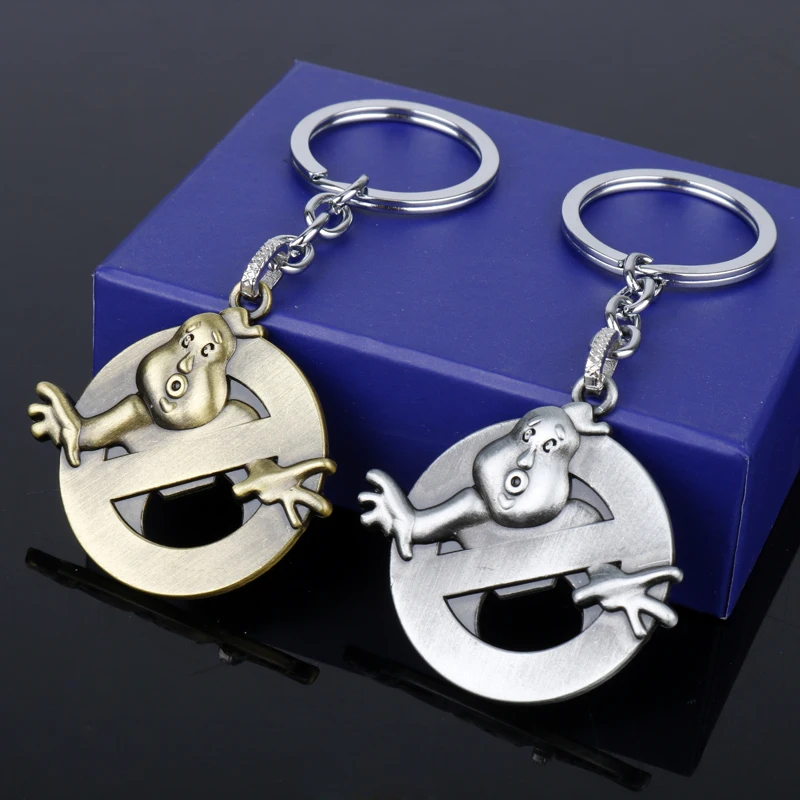 Film Ghost busters Schlüssel anhänger Cartoon Ghost Catcher und Ghost Charms Abzeichen Schlüssel ring Schmuck niedlichen Cosplay Schlüssel halter Zubehör