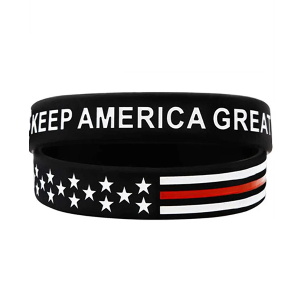 

3Pcs Silicone Wristband Keep America Great Letter Design Unisex Party Bracelet Durable Wristbands for Men Women Blue Black Red
