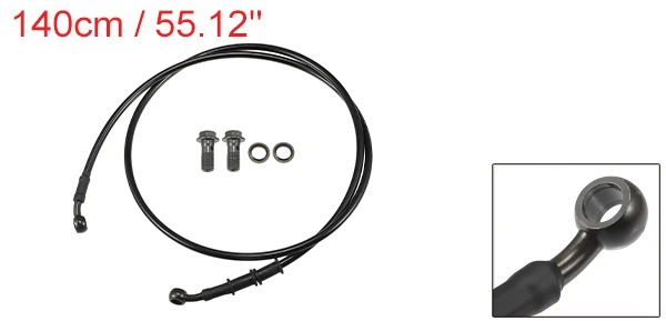 Motoforti 90 cm Motorrad geflochtener hydraulischer Bremsleitung Ölschlauch Schwarz Armeegrün 1 Set – Detail 7