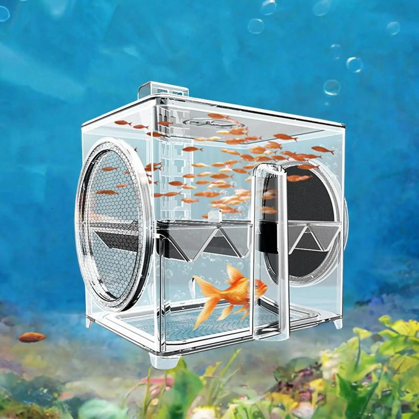 Aquarium Breeder Box Fish Nursery Separation Fish Tank Hatchery Floats for Guppy Clownfish Injured Fish Shrimp Betta