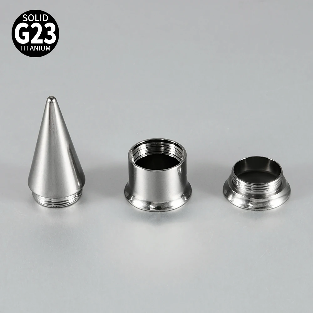 1 Set of 3PCS Tool Titanium Internal Thread Double Horn Ear Stretcher Screw Fit Interchangeable Taper Ears Expander Plugs Tunnel