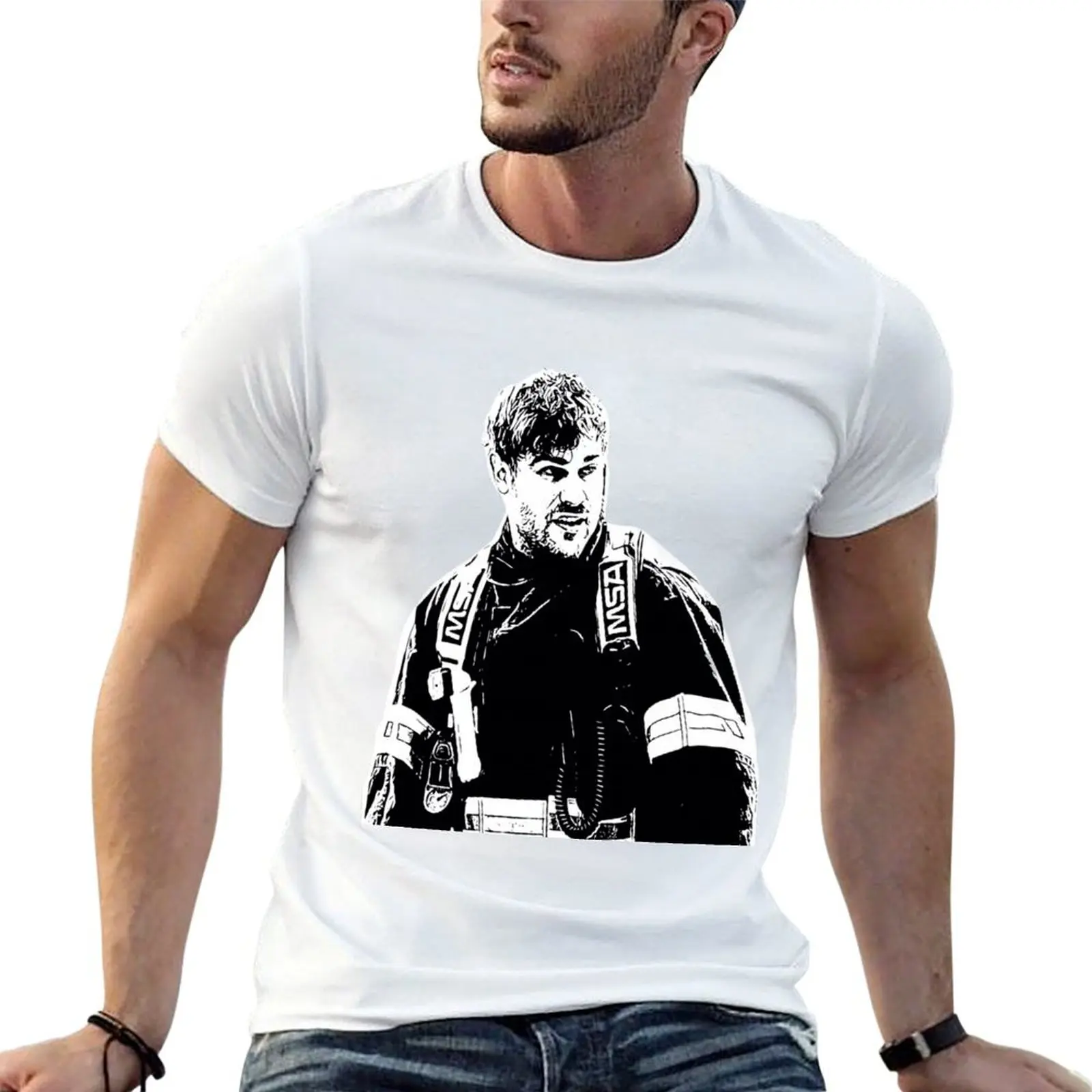 Jack Gibson Station 19 T-Shirt Casual All Match Tee Shirt for Men