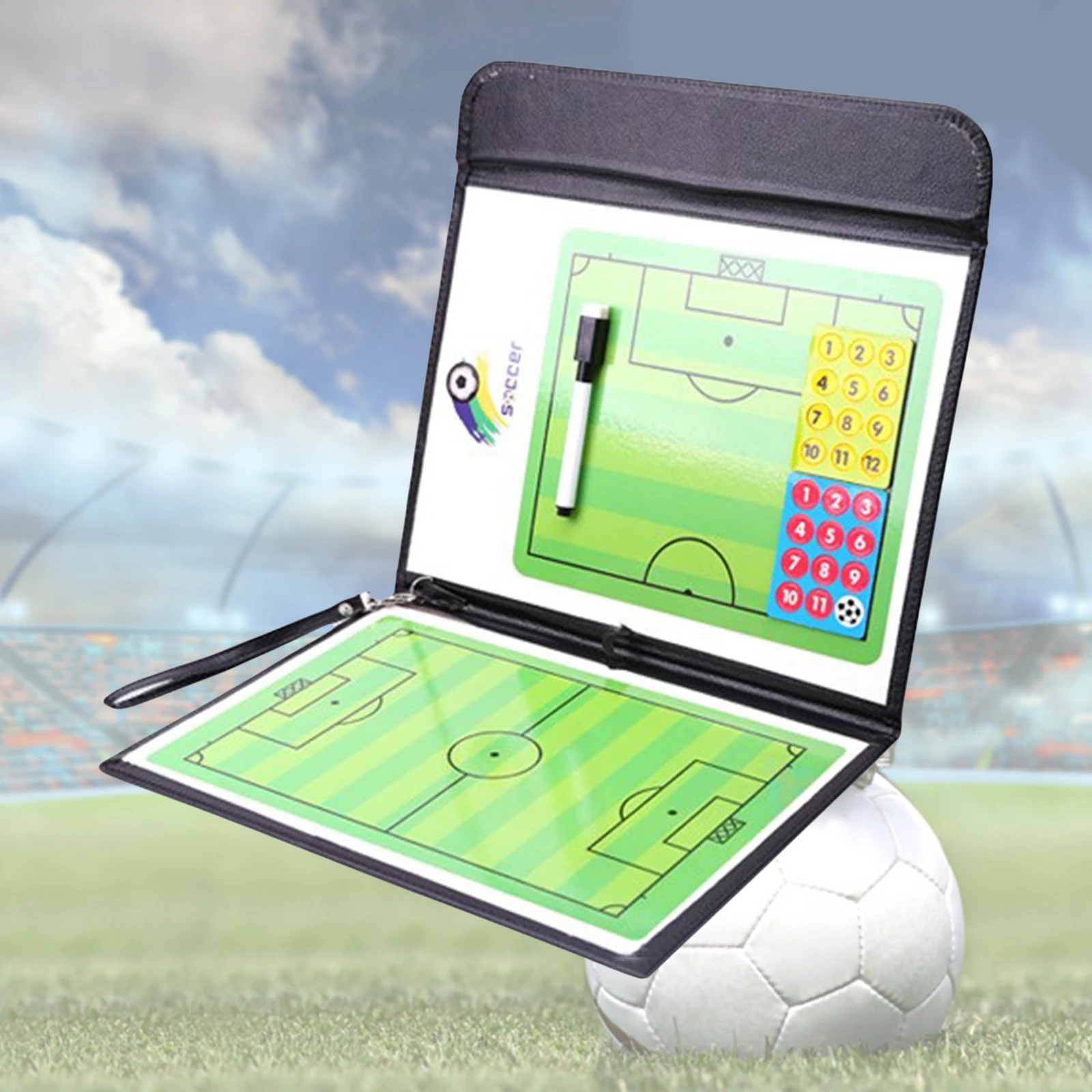 

Soccer Clipboard with Zipper and Marker Foldable and Portable Board