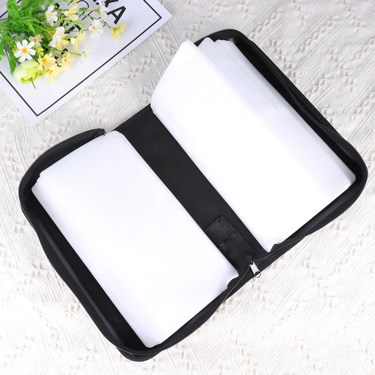 

Cd Bag Large Capacity Waterproof Mercerized Cloth Storage Pouch For Dvd Cd Organizer Handheld Holder Case Grey