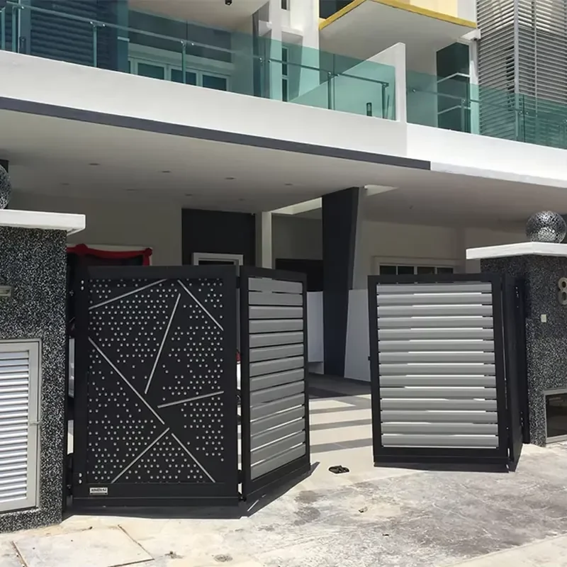 Custom Exterior Garden Security Entrance Metal Suspended Gates Design Modern Automatic Aluminum Hanging Sliding Folding Gate
