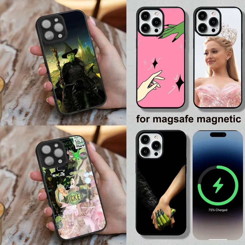 W-Wicked Glinda Elphaba Phone Case For iPhone 16,15,14,13,12,11,Plus,Pro,Max,Mini Soft Magesafe Magnetic Wireless Charge