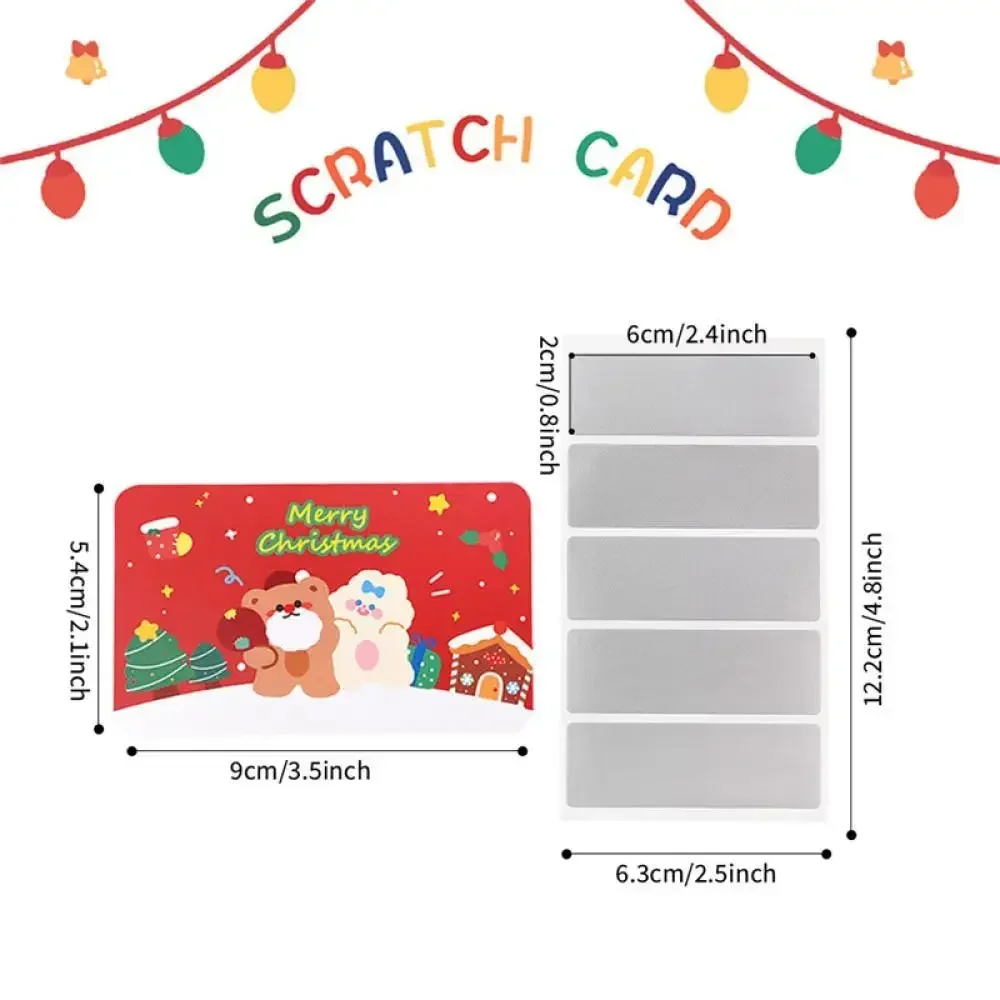 20Pcs/80pcs Christmas Scratch Cards Film Coated Stickers Off Labels DIY Holiday Gift Party Game Redemption Vouchers