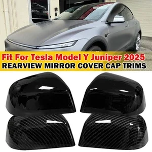 

Накладки на зеркала заднего вида из ABS-пластика, глянцевые/матовые, под карбон, для Tesla Model Y 2025, внешние аксессуары для боковых зеркал дверей