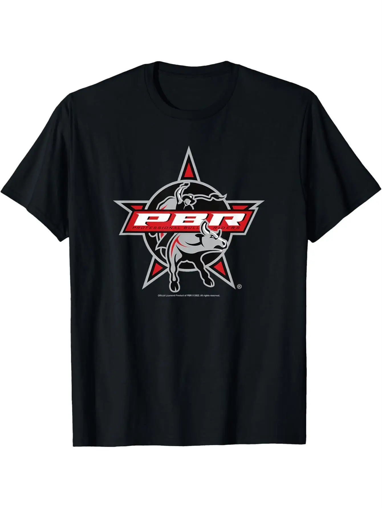 تي شيرت Alleday Men's PBR Cowboy Logo Graphic - تي شيرت كاجوال فضفاض قابل للتمدد بتصميم أبيض وأحمر، مريح لجميع المواسم، Machi