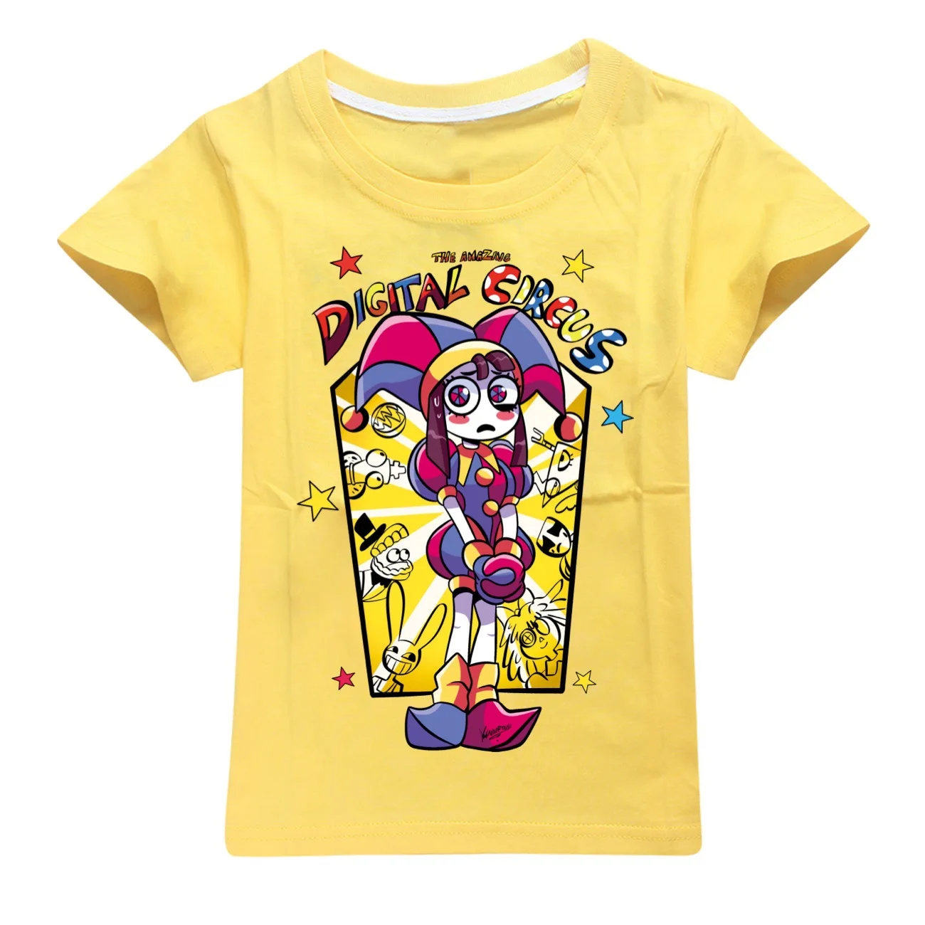 New Fashion Amazing Digital Circus Boys T-shirt Girls Summer Cotton Kids Tops Cartoon Graphic Funny Children O-neck Tshirt2873