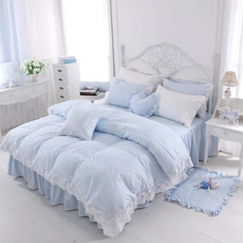 Bedspread Princess wind four pieces set simple lace quilt cotton bedclothes