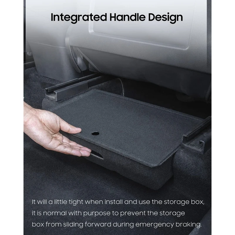 Flocked Felt Tray  Storage Box Car Seat Storage Organizer With Cover Trash Can For Tesla Model Y 2020 2021 2022