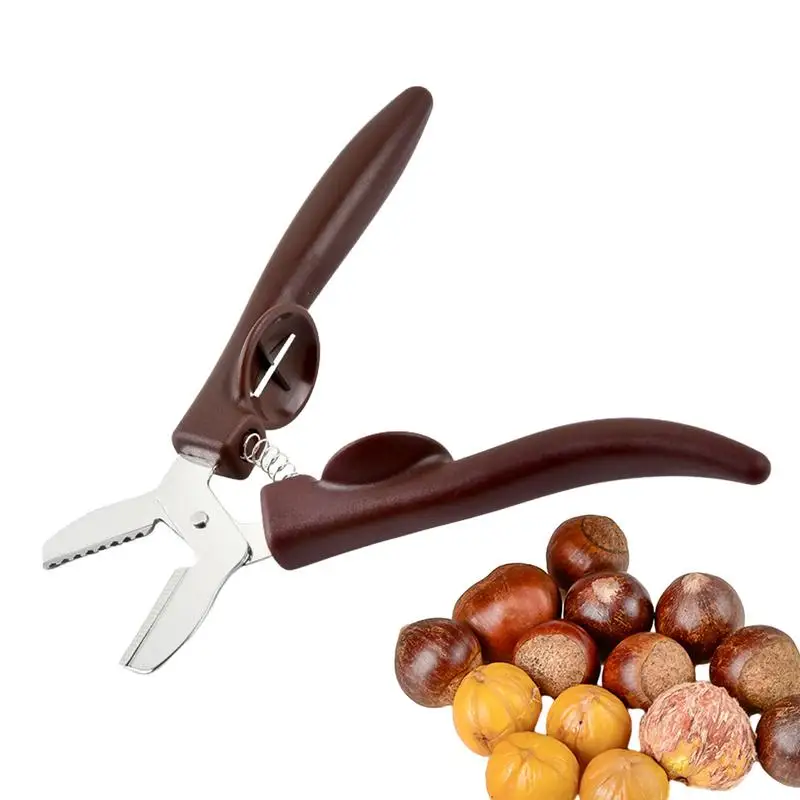 Chestnut Clippers Tool Stainless Steel Nut Cracking Tools Metal Nut Opener Plier With Non Slip Handle Chestnut Peeler Scissors