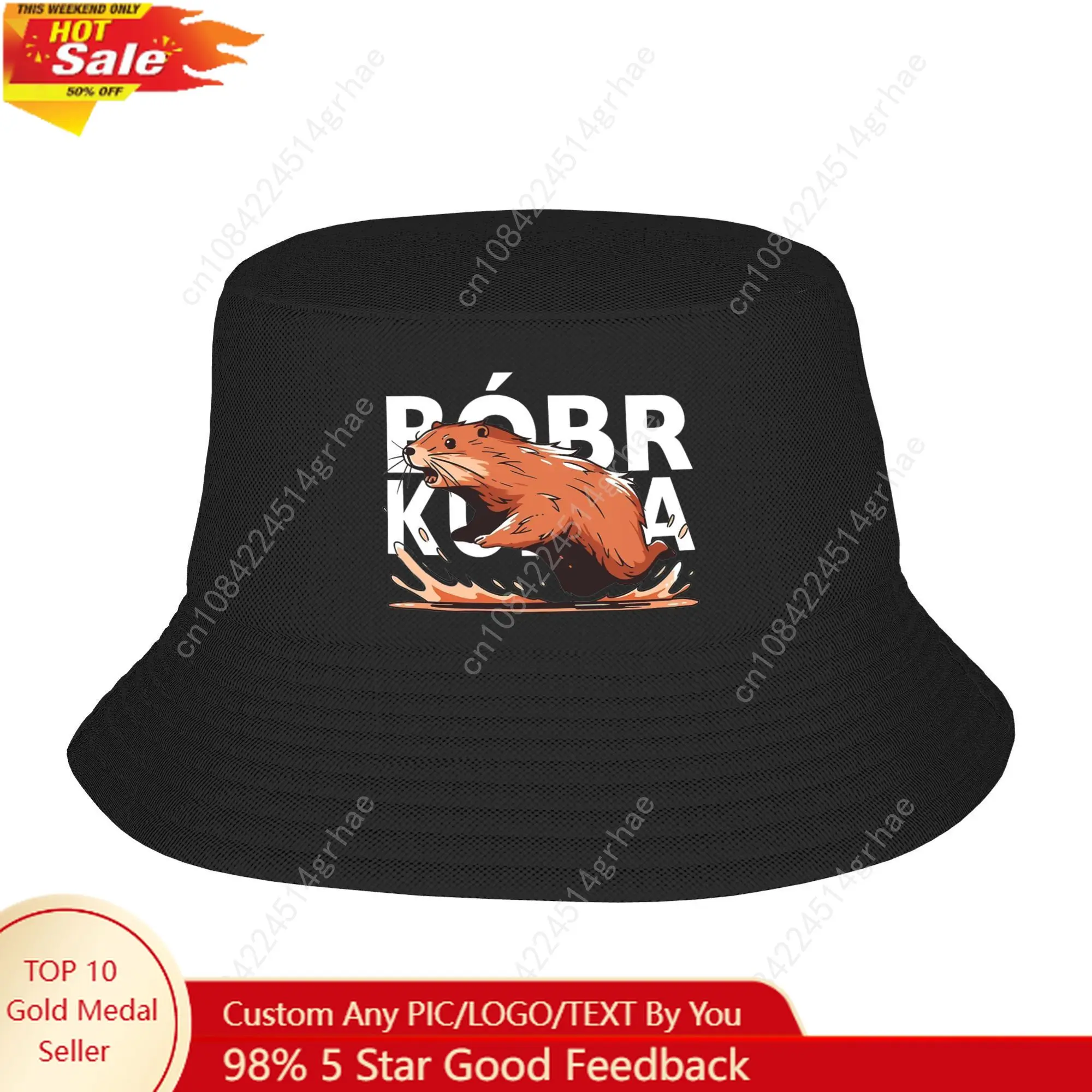 

Bobr Kurwa Meme Bucket Hat for Men Women Beach Funny Beaver Field Hat Trendy Packable for Hiking Fishing Fisherman Cap Panamka