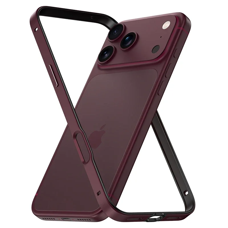 Capa Protetora Ultrafina com Borda Metálica Antichoque para iPhone 18 Pro Max 18Pro 17 Pro Max 16 15 14 13 Pro Max Capa de Silicone