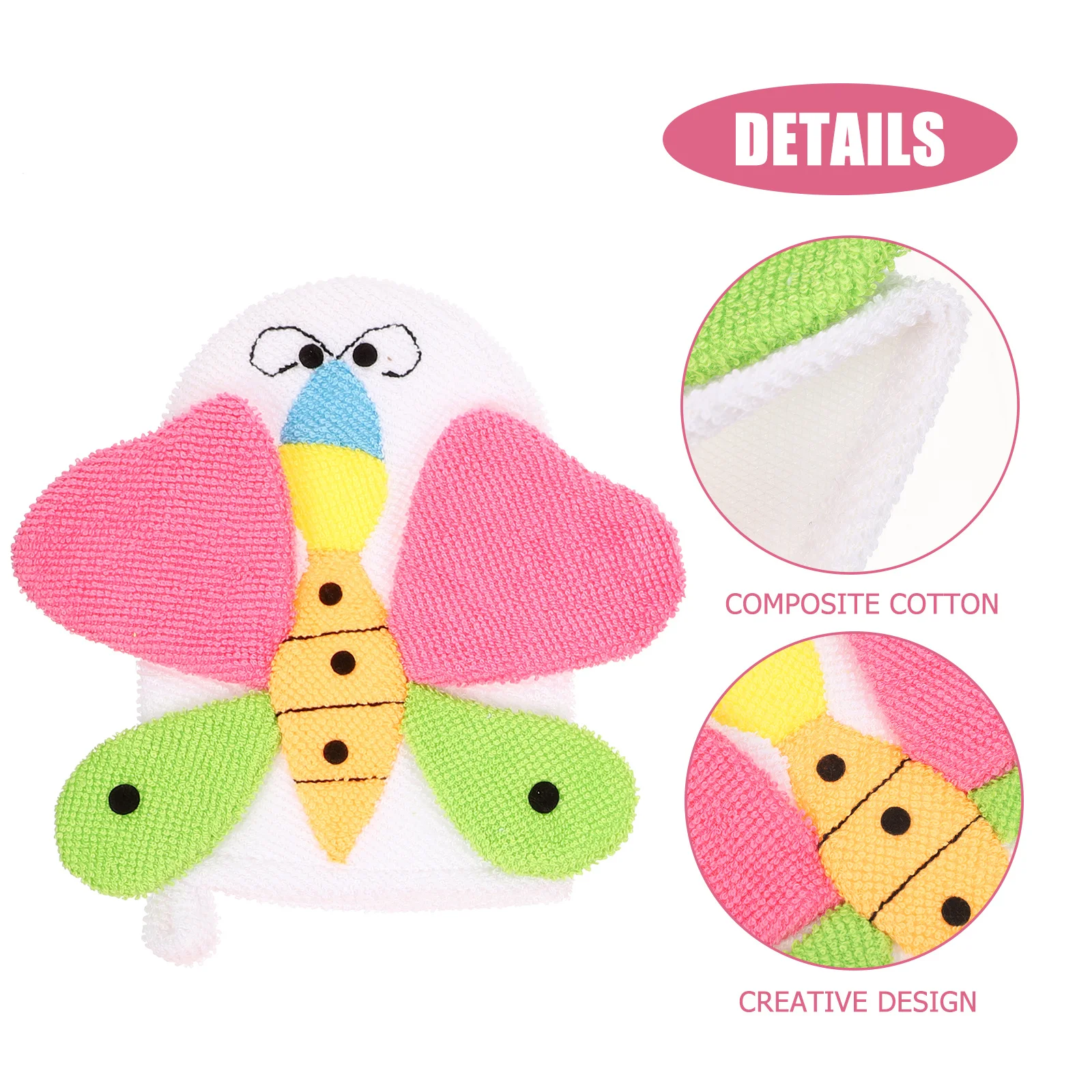 

4pcs Cartoon Bath Gloves For Kids Adorable Animal Design Exfoliating Body Scrubber Shower Towel Gloves Baby Washcloths Bathing