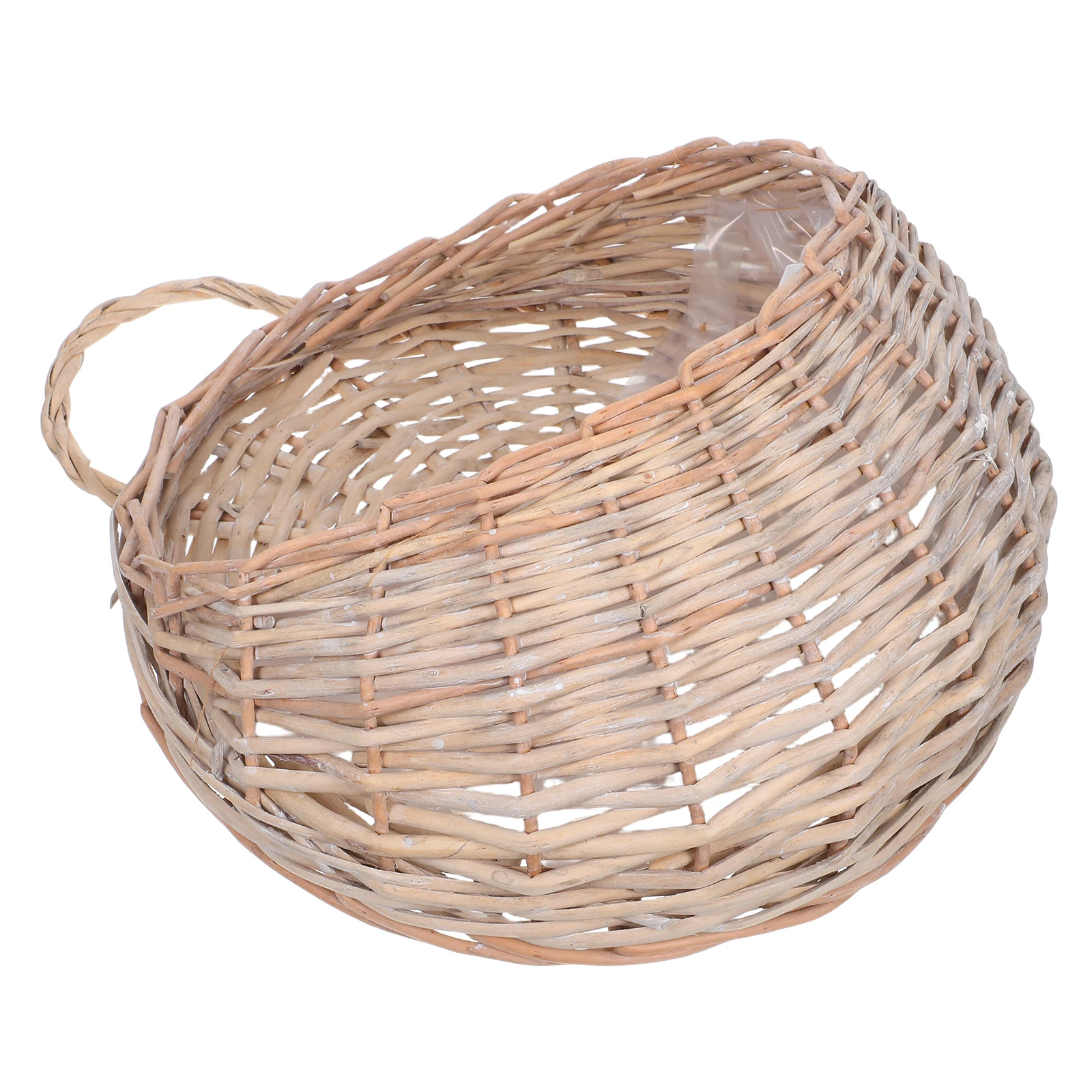 

Handwoven Wall Basket Round Rustic Hanging Planter Front Door Vegetable Garlic Keeper Dried Flower Storage Willow Decorative