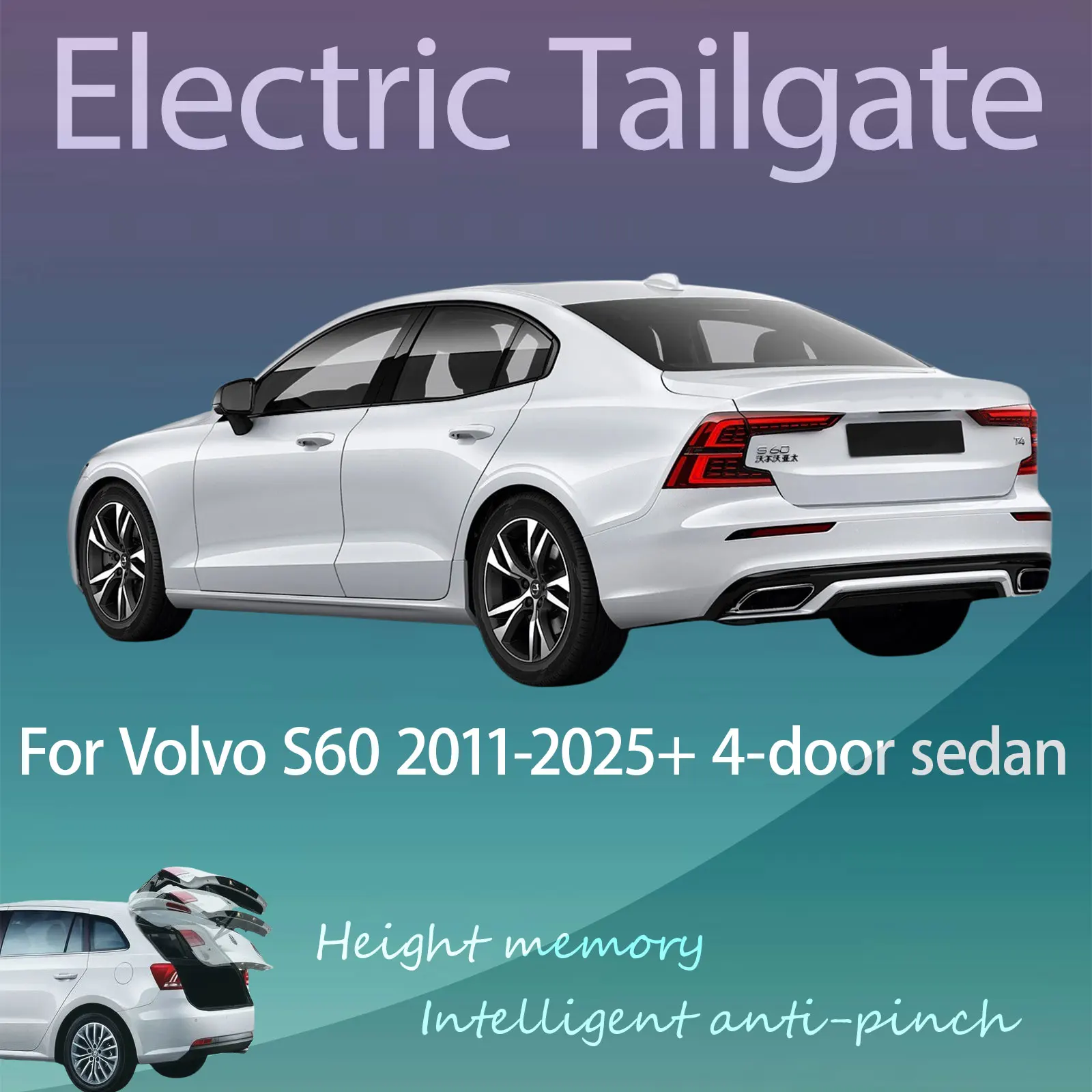 For Volvo S60 2010-2018 2018-2024 Electric Tailgate Hands Free Operation Dual Rod Electric Trunk Suction Smart Control
