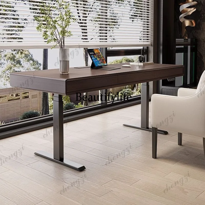 A 73 Italian minimalist intelligent electric lifting desk modern minimalist double motor study solid wood, desk