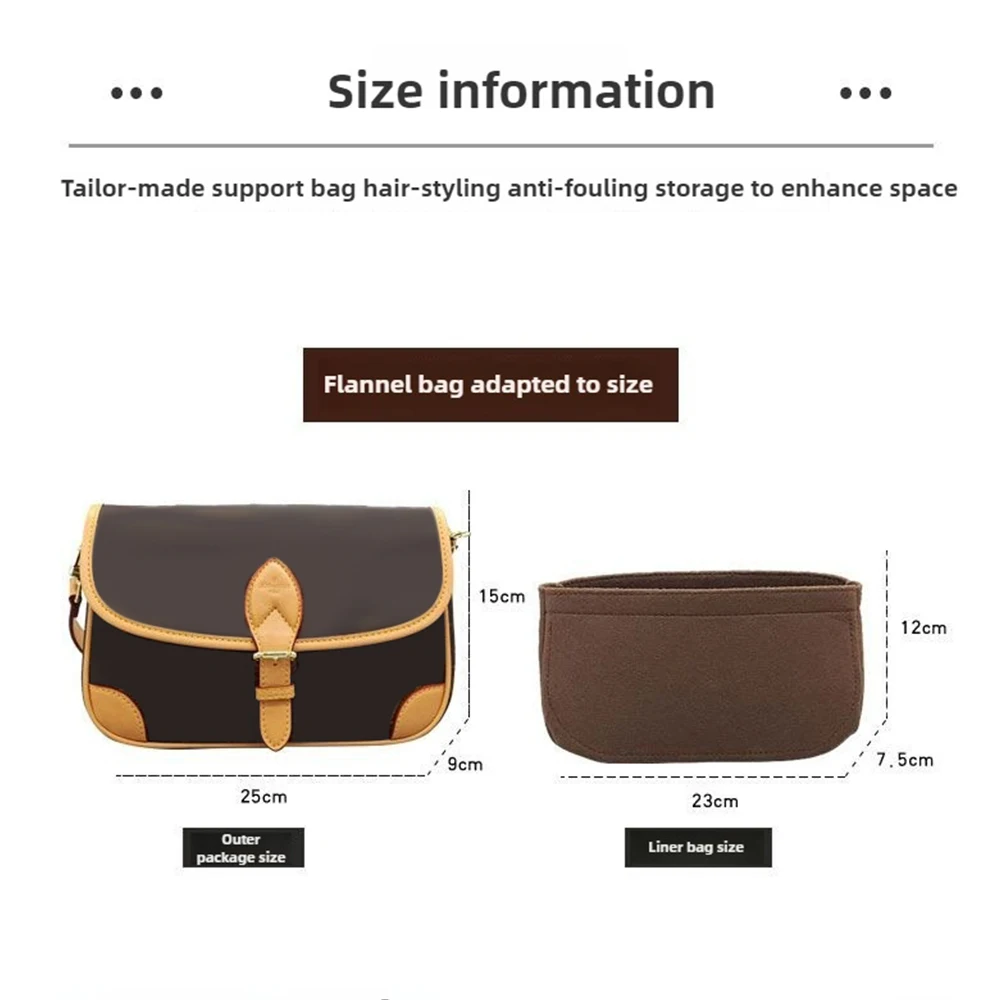 Bag Organizer Insert Purse Shaper Bag Divider Purse Organizer with Structure for LV Diane Monogram Handbag
