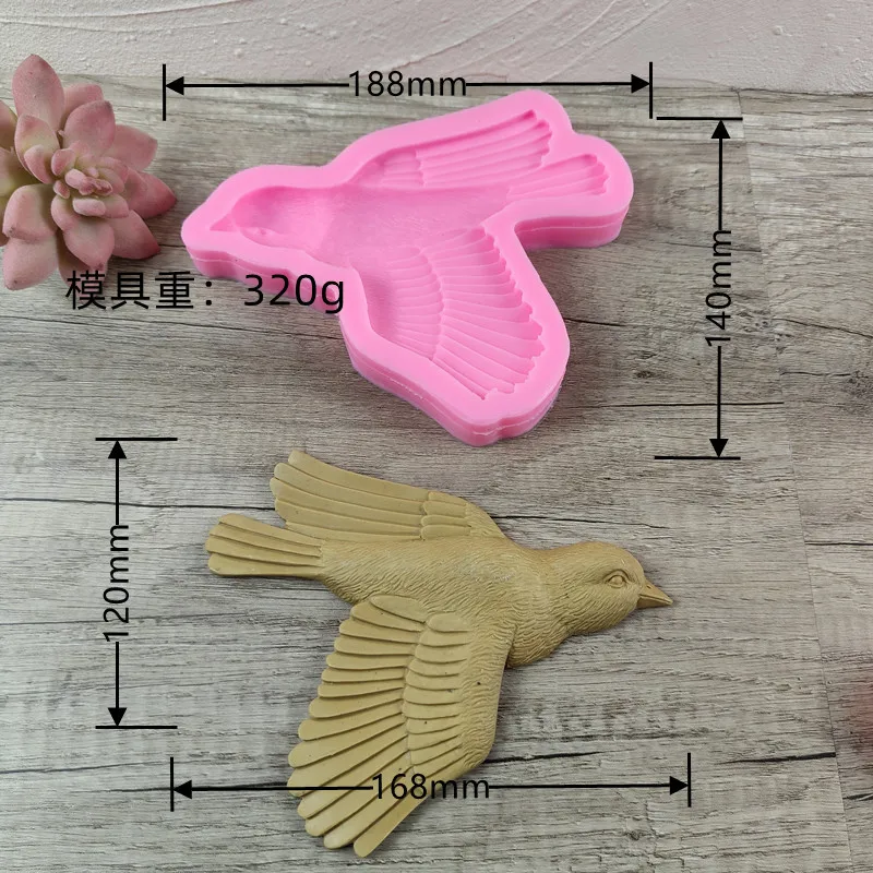 Stampo in Silicone per uccelli alati grandi resina epossidica ornamenti per candele fondente stampo per sapone per pasticceria Cupcake decorazione