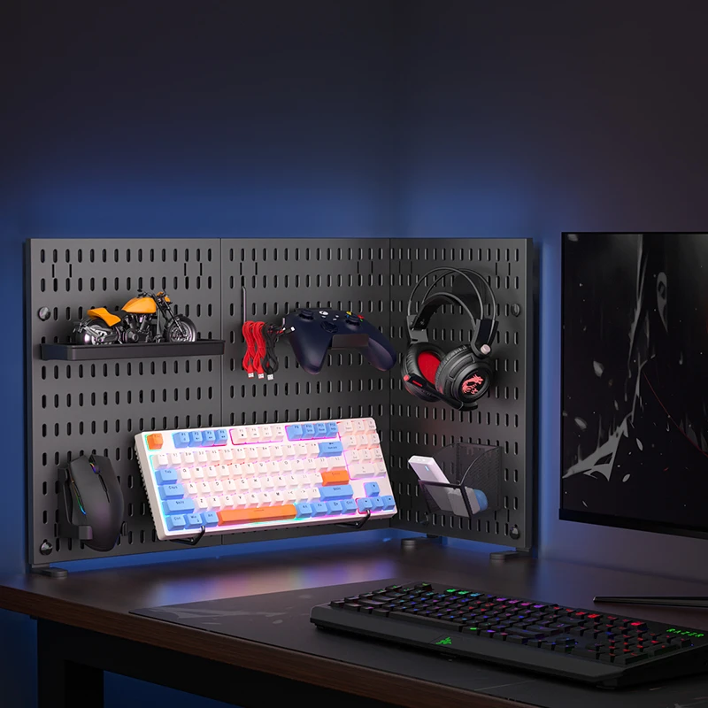 رف تخزين سطح المكتب من بيجبورد: قسم عمودي للمكتب والمنزل والمكتب والنوم، رف الطاولة مع ملحقات خالية من المثقاب #3