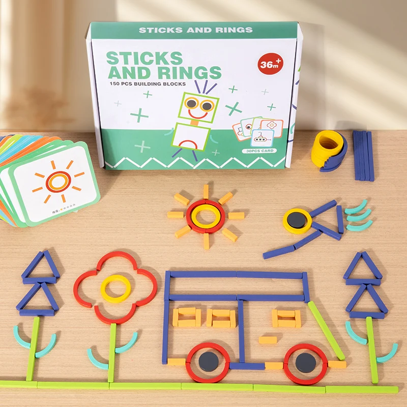 Montessori auxiliares de ensino varas quebra-cabeça brinquedos matemática aprendizagem cor correspondência jogo diy brinquedos educativos para crianças