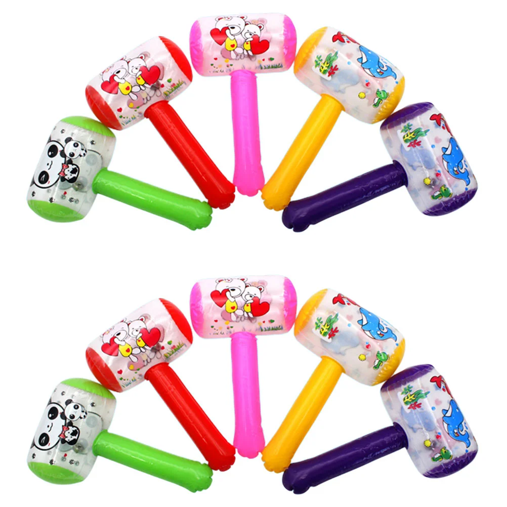 8 Pcs Rock and Roll Halloween Inflatable Small Hammer Ringing Toy with Bell 10pcs Pool Party Toys Pvc