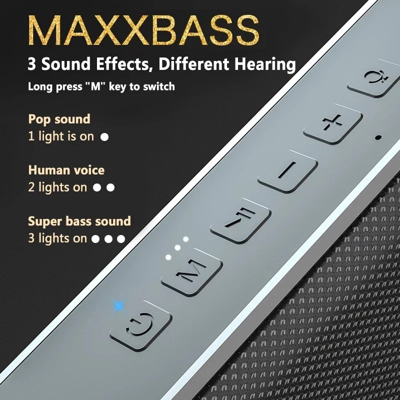X8 60 واط باس صندوق مكبرات صوت بلوتوث محمولة مع مضخم صوت لاسلكي IPX5 مقاوم للماء TWS 15H وقت اللعب مساعد الصوت caixa