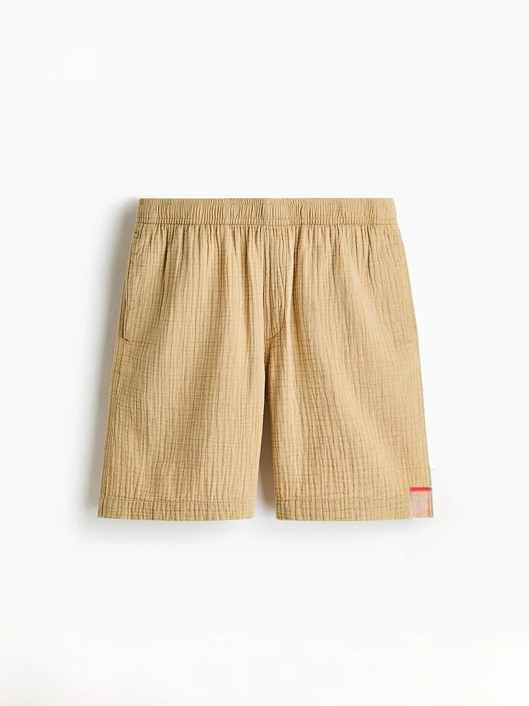 H&M 2026 Summer New Men's Casual Version Cotton Fine Fabric Shorts Standard Fit 100% Cotton Comfortable Breathable Short Pants