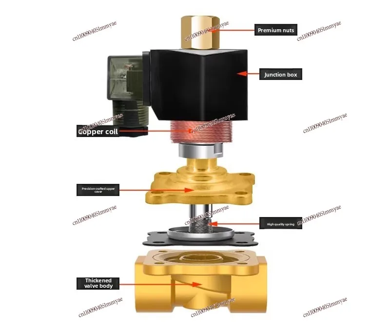 2W160-15 copper normally open solenoid valve water valve 4-point water pipe inlet control