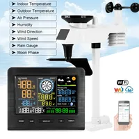 8-in-1 auto radio controlled digital color wireless smart weather station wifi indoor outdoor sensor weather forecasting