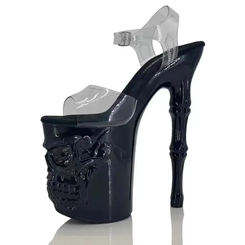 IDEAL MA 20cm Steel Pipe Dance High Heels Skull Sole Stage Model Walk Show Sandals Performance High Heels