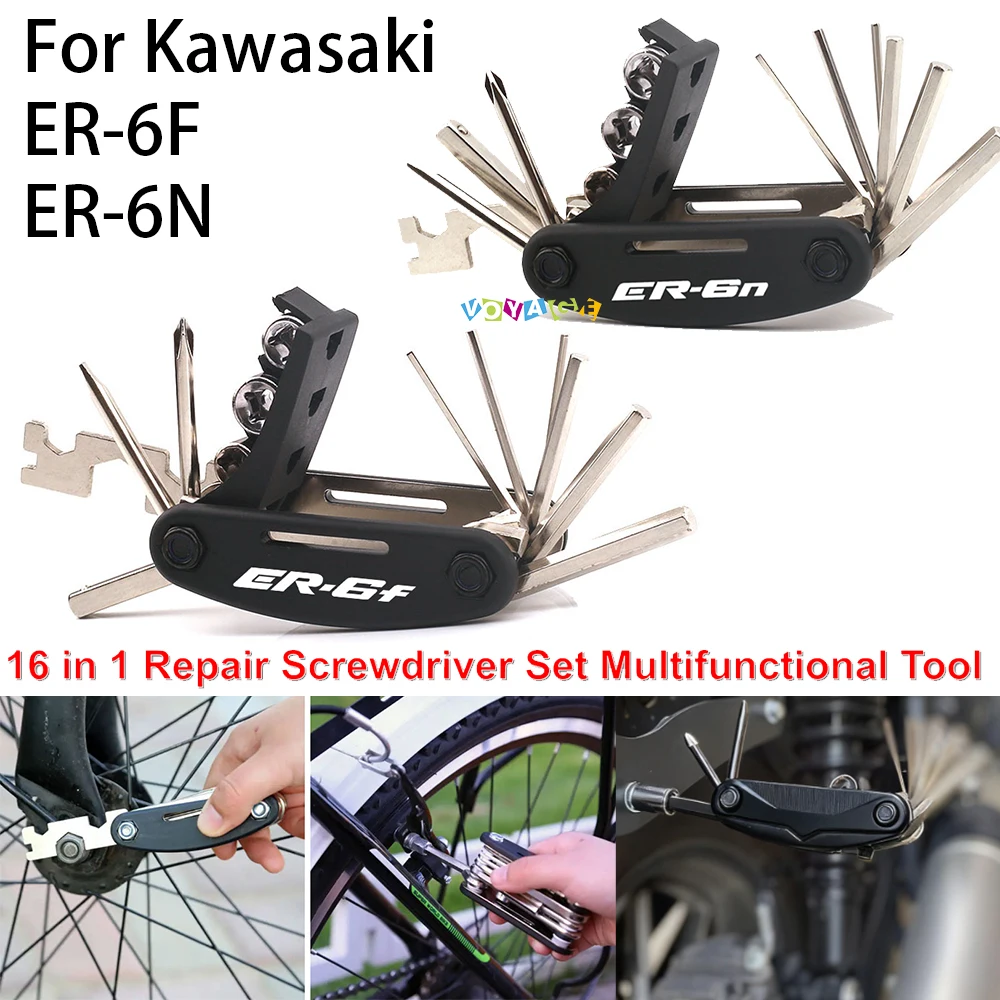 

Для Kawasaki ER-6F ER-6N ER 16 в 1, многофункциональный инструмент, аксессуары для мотоциклов, комбинированный инструмент, набор отверток для ремонта, новый