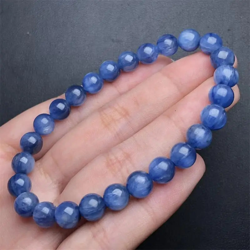 7MM Natural Kyanite Bracelet For Women Men Love Gift Crystal Beads Strands Jewelry Holiday Gift 1PCS