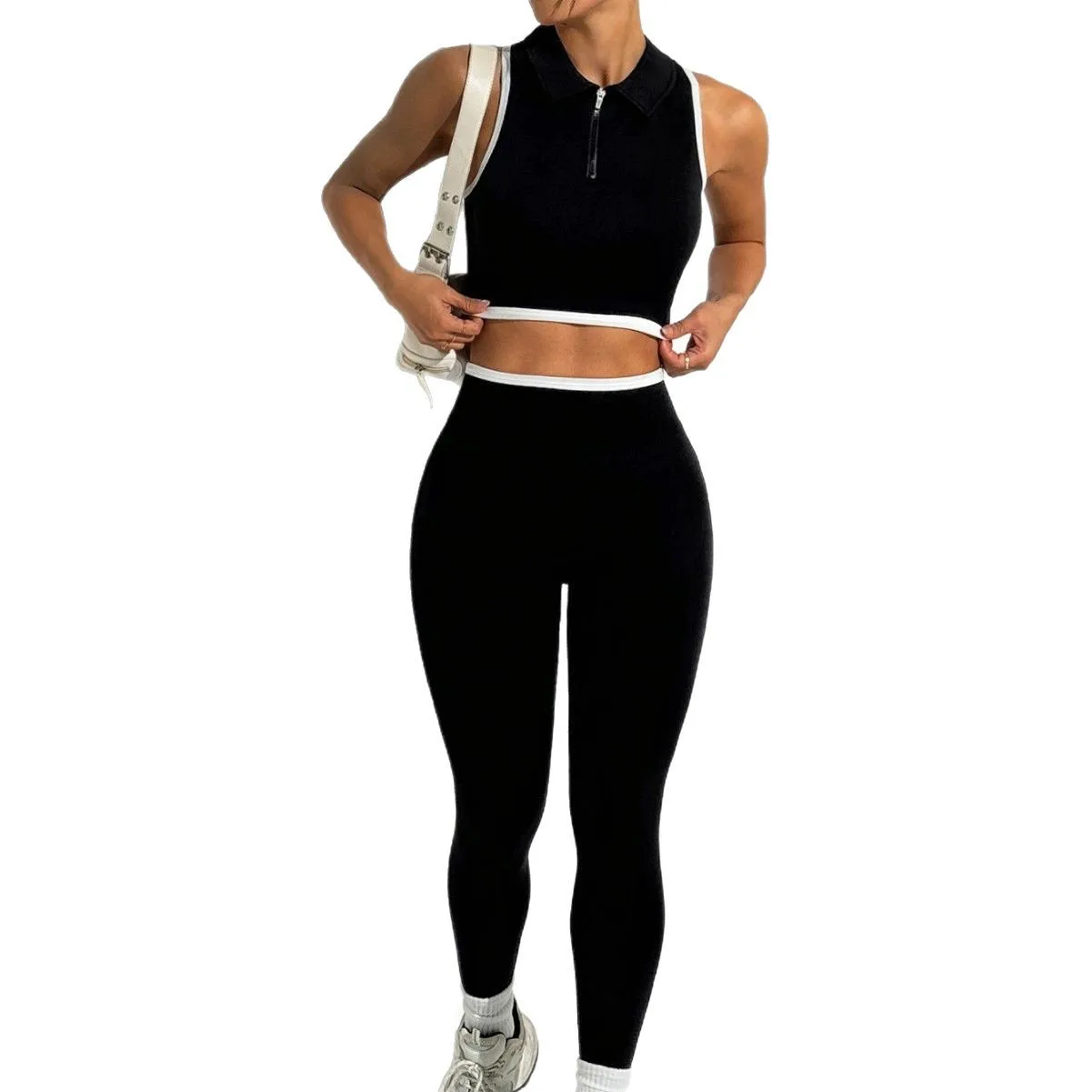 اليوغا مجموعة 2 قطع المرأة رياضية سلس زيبر أكمام الرياضة الصدرية تجريب عالية الخصر طماق اللياقة البدنية ملابس رياضية للصالة الرياضية