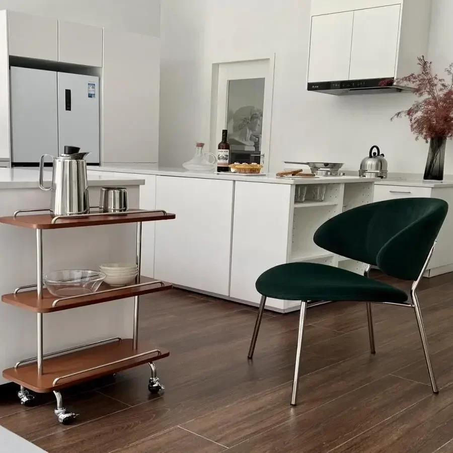 Artistic Medieval Trolley Narrow Storage Rack Multi-Layer Luxury Storage Mobile Living Room Metal Side Table Kitchen Storage