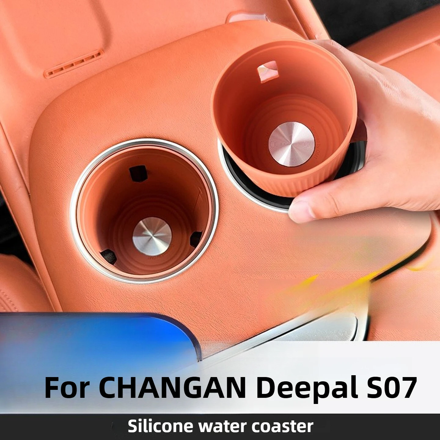 

Center Console Cup Mat For CHANGAN Deepal S07 Accessories 2026/2025 Eco-Silicone Anti-Rattle Waterproof Easy Clean 2023-2024