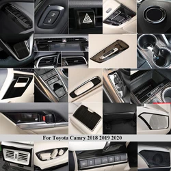 For Toyota Camry 70 XV70 2018 2019 2020 Drawing titanium Black Accessories Interior Stainless steel Decoration Cover Trim