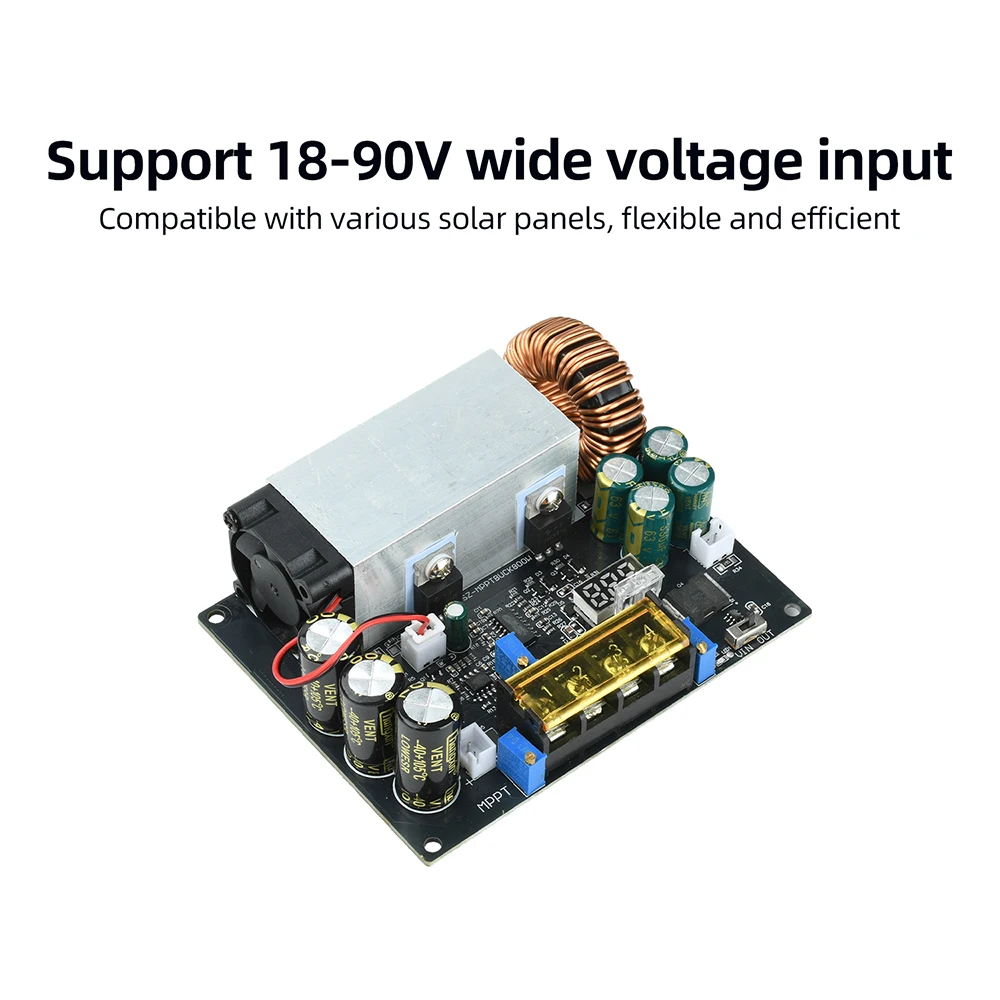 800W 25A MPPT Solar Charging Power Supply Module DC-DC adjustable Step Down Buck Converter 18V-90V to 2-60V Auto Charging Board - view 3