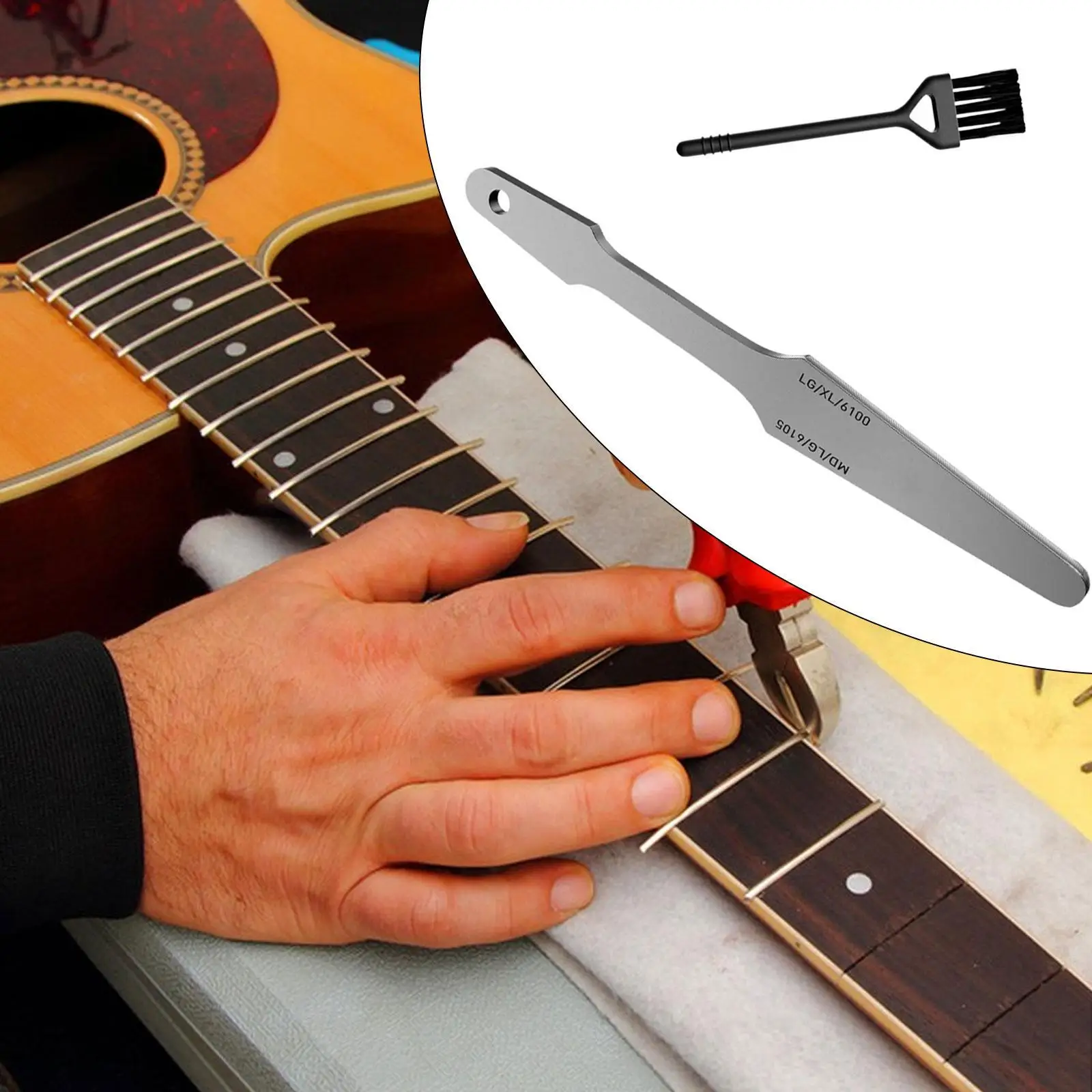 

Guitar Fret Crowning File with Brush Fret Edge File for Bass