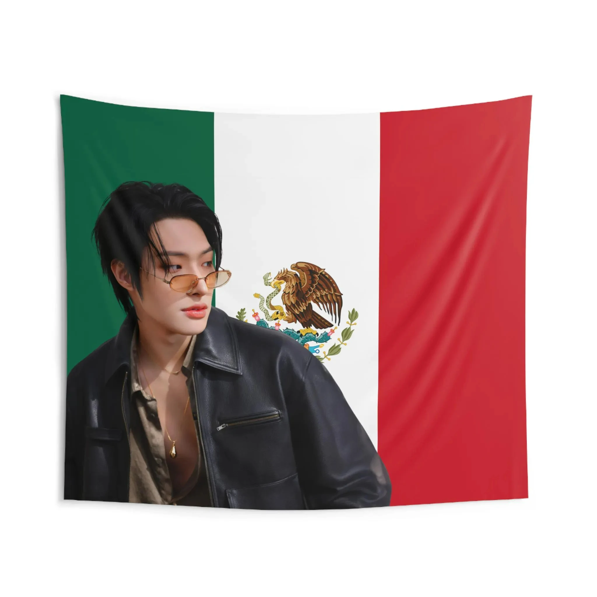 Mingi وجه وسيم العلم المكسيكي Ateez راية الحفل Kpop FlagGolden Hour الجزء 3 في جولة Your Fantasy Ateez 2025 العالمية