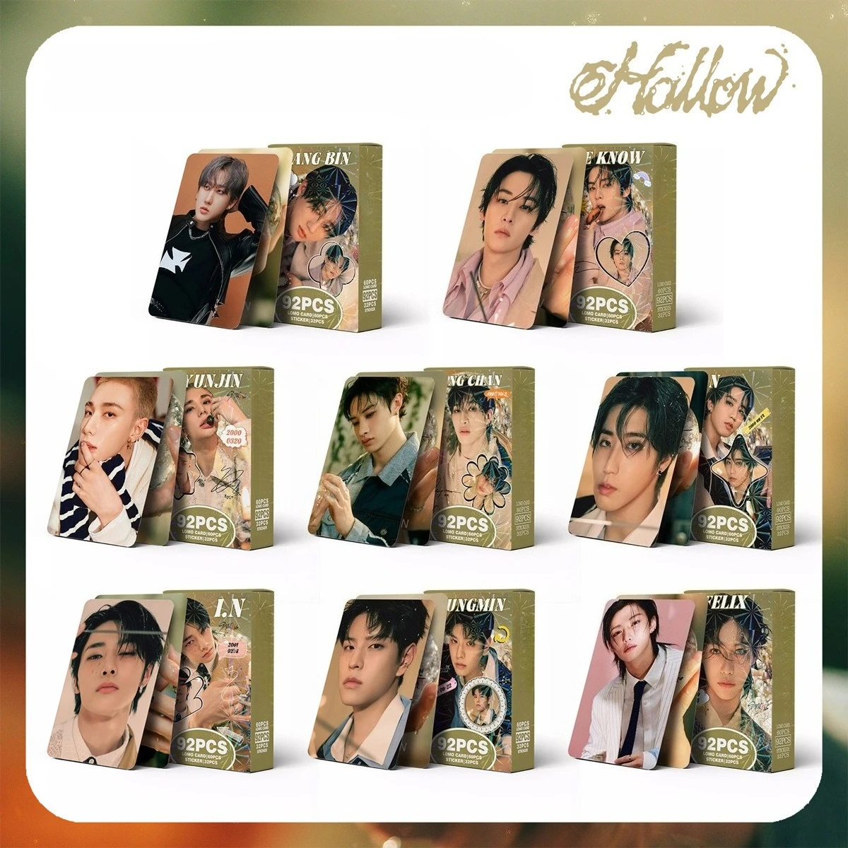 60 + 32 unids/set idol coreano hueco nuevo álbum tarjeta de fotos Felix Seungmin HyunJin sesión fotográfica para colección